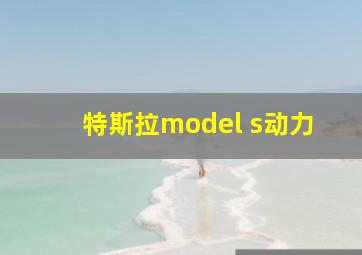 特斯拉model s动力